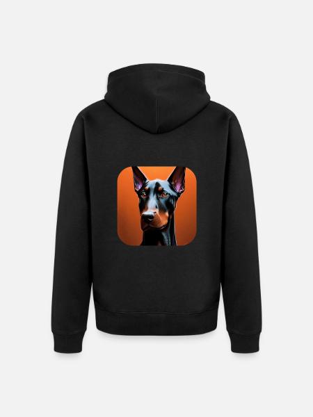 Doberman - Unisex Premium Organic Zip Hoodie - black