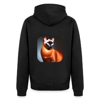 Siamese cat - Unisex Premium Organic Zip Hoodie - black - Back - Nico (187cm)