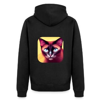 Siamese cat - Unisex Premium Organic Zip Hoodie - black - Back - Nico (187cm)