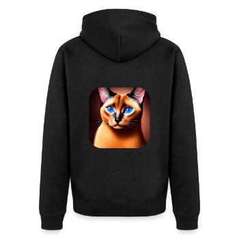 Siamese cat - Unisex Premium Organic Zip Hoodie - black - Back - Nico (187cm)