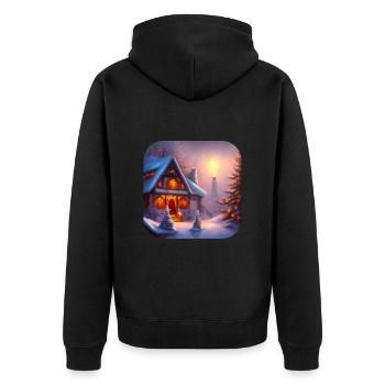 Motif de Noël - Veste à capuche bio Premium Unisexe - noir - Dos - Nico (187cm)