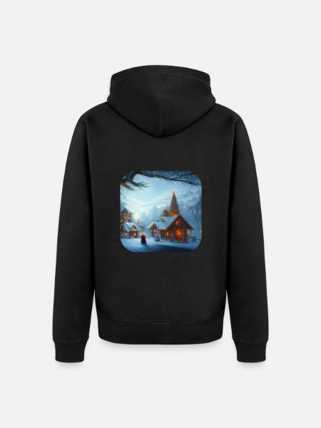 Weihnachtsmotiv - Unisex Premium Bio Zip Hoodie - Schwarz