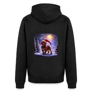 Motif de Noël chiot mignon - Veste à capuche bio Premium Unisexe - noir - Dos - Nico (187cm)
