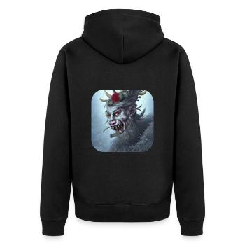 Krampus - Unisex Premium Organic Zip Hoodie - black - Back - Nico (187cm)