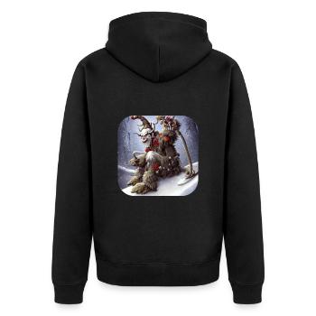 Krampus - Unisex Premium Organic Zip Hoodie - black - Back - Nico (187cm)