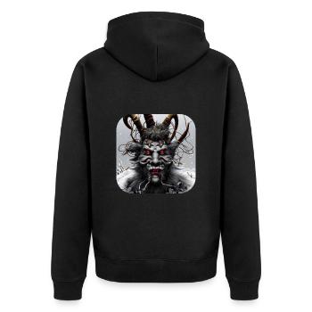 Krampus - Unisex Premium Organic Zip Hoodie - black - Back - Nico (187cm)