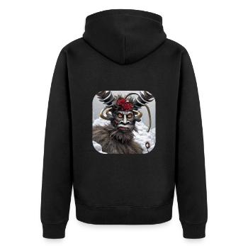 Krampus - Unisex Premium Organic Zip Hoodie - black - Back - Nico (187cm)
