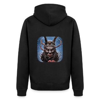 Krampus - Unisex Premium Organic Zip Hoodie - black - Back - Nico (187cm)