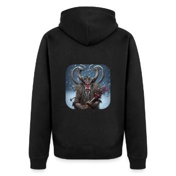Krampus - Unisex Premium Organic Zip Hoodie - black - Back - Nico (187cm)