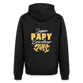 super papy bricoleur cadeau grand-père - Veste à capuche bio Premium Unisexe - noir - Dos - Nico (187cm)