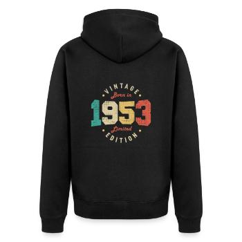 Vintage 1953 Original 1953 Retro Birthday 1953 - Unisex Premium Organic Zip Hoodie - black - Back - Nico (187cm)