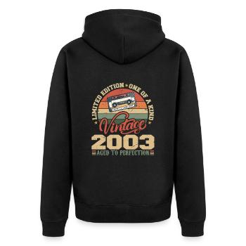 Vintage 2003 Cadeau D'anniversaire Retro 2003 - Veste à capuche bio Premium Unisexe - noir - Dos - Nico (187cm)