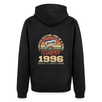 Vintage 1996 Cadeau D'anniversaire Retro 1996 - Veste à capuche bio Premium Unisexe - noir - Dos - Nico (187cm)