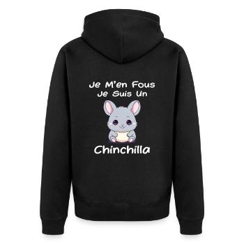 Petit chinchilla mignon - Veste à capuche bio Premium Unisexe - noir - Dos - Nico (187cm)
