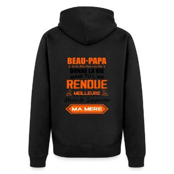 Beau Papa Cadeau - Meilleure Beau-Pére - Veste à capuche bio Premium Unisexe - noir - Dos - Nico (187cm)