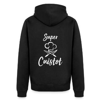 Cuisine super cuistot humour cuisinier cadeau - Veste à capuche bio Premium Unisexe - noir - Dos - Nico (187cm)