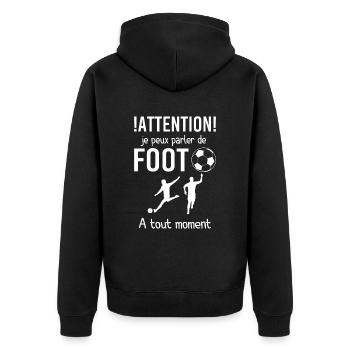 Foot Humour Football Cadeau - Veste à capuche bio Premium Unisexe - noir - Dos - Nico (187cm)