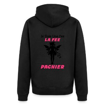Je Suis Une Fee La Fee Pachier - Humour Cadeau - Veste à capuche bio Premium Unisexe - noir - Dos - Nico (187cm)