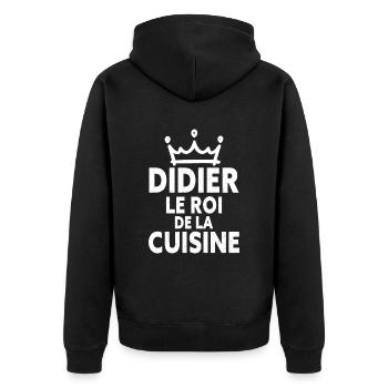 Didier Le Roi De La Cuisine - Cuisinier Passion - Veste à capuche bio Premium Unisexe - noir - Dos - Nico (187cm)