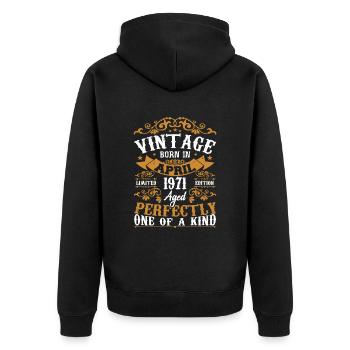 Die Legenden wurden im April 1971 geboren Geschenk 1971 - Unisex Premium Bio Zip Hoodie - Schwarz - Hinten - Nico (187cm)