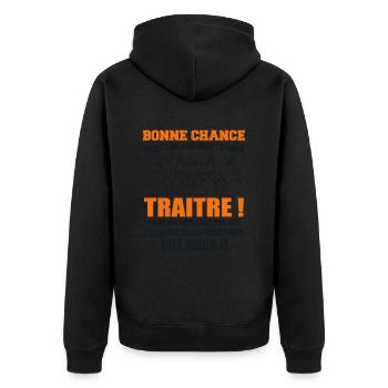 Départ Collègue Collègues Cadeau Traître Chat - Veste à capuche bio Premium Unisexe - noir - Dos - Nico (187cm)
