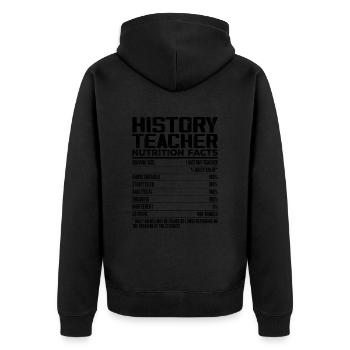 History Teacher Nutrition Facts | History Teacher - Veste à capuche bio Premium Unisexe - noir - Dos - Nico (187cm)