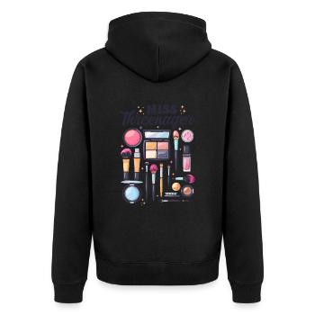 Miss Threenager Spa Makeup 3rd Birthday Family - Unisex Premium Organic Zip Hoodie - black - Back - Nico (187cm)