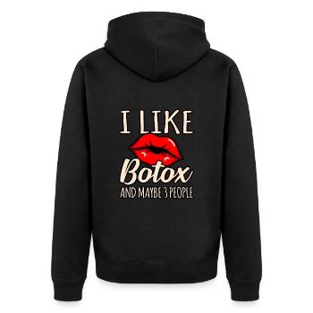 Botox - Unisex Premium Bio Zip Hoodie - Schwarz - Hinten - Nico (187cm)