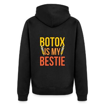 Botox - Unisex Premium Bio Zip Hoodie - Schwarz - Hinten - Nico (187cm)