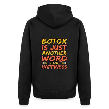 Botox - Unisex Premium Bio Zip Hoodie - Schwarz - Hinten - Nico (187cm)