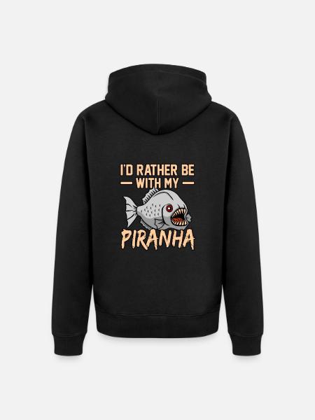 Piranha - Unisex Premium Bio Zip Hoodie - Schwarz