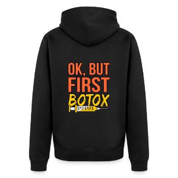 Botox - Unisex Premium Bio Zip Hoodie - Schwarz - Hinten - Nico (187cm)