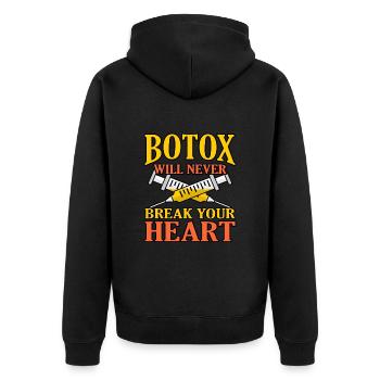 Botox - Unisex Premium Bio Zip Hoodie - Schwarz - Hinten - Nico (187cm)