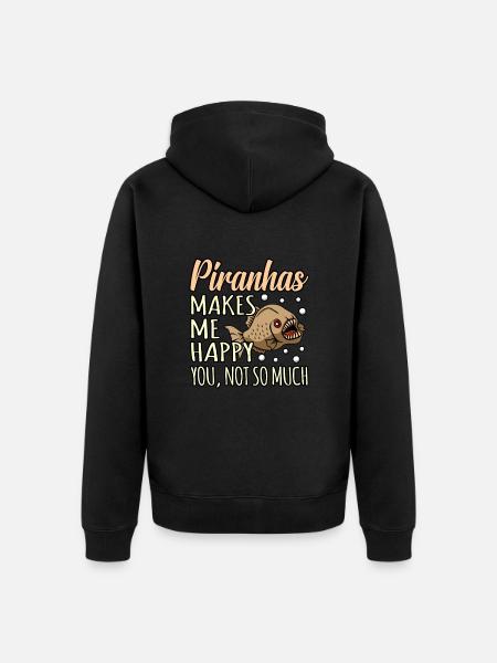 Piranha - Unisex Premium Bio Zip Hoodie - Schwarz