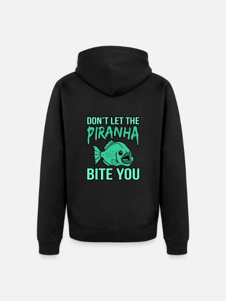 Piranha - Unisex Premium Bio Zip Hoodie - Schwarz