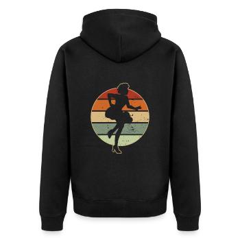 Samba - Unisex Premium Bio Zip Hoodie - Schwarz - Hinten - Nico (187cm)