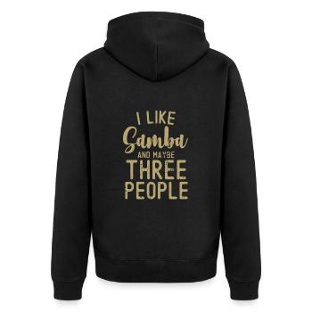 Samba - Unisex Premium Bio Zip Hoodie - Schwarz - Hinten - Nico (187cm)