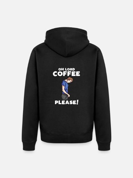 Kaffee - Unisex Premium Bio Zip Hoodie - Schwarz