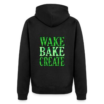 Cannabis - Unisex Premium Organic Zip Hoodie - black - Back - Nico (187cm)
