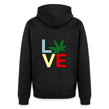 Cannabis - Veste à capuche bio Premium Unisexe - noir - Dos - Nico (187cm)