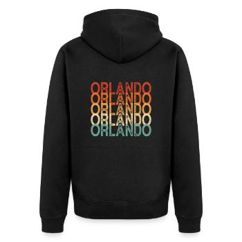 Orlando Florida - Unisex Premium Organic Zip Hoodie - black - Back - Nico (187cm)