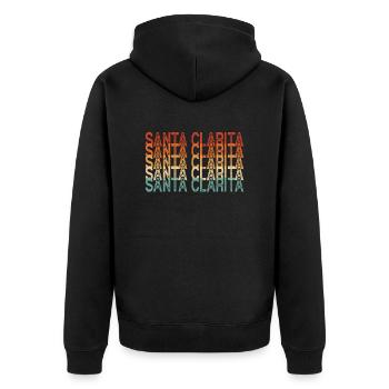 Santa Clarita Californie - Veste à capuche bio Premium Unisexe - noir - Dos - Nico (187cm)