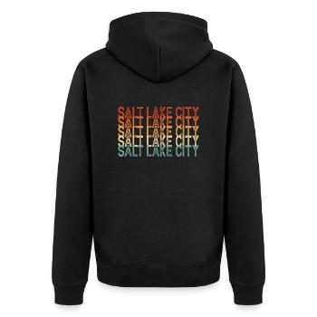 Salt Lake City Utah - Veste à capuche bio Premium Unisexe - noir - Dos - Nico (187cm)