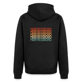 Murfreesboro - Unisex Premium Organic Zip Hoodie - black - Back - Nico (187cm)