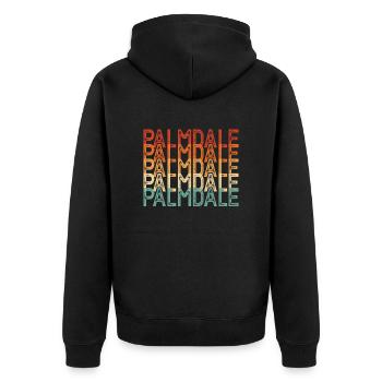 Palmdale - Unisex Premium Bio Zip Hoodie - Schwarz - Hinten - Nico (187cm)