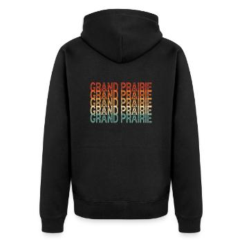 Grand Prairie Texas - Unisex Premium Bio Zip Hoodie - Schwarz - Hinten - Nico (187cm)