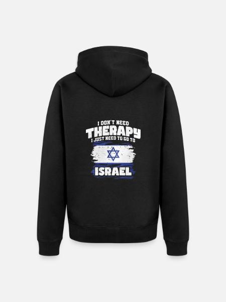 Israel - Unisex Premium Organic Zip Hoodie - black