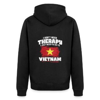 Vietnam - Veste à capuche bio Premium Unisexe - noir - Dos - Nico (187cm)