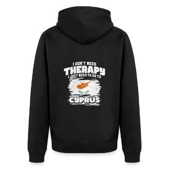 Cyprus - Unisex Premium Organic Zip Hoodie - black - Back - Nico (187cm)