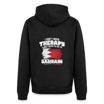 Bahrain - Unisex Premium Organic Zip Hoodie - black - Back - Nico (187cm)